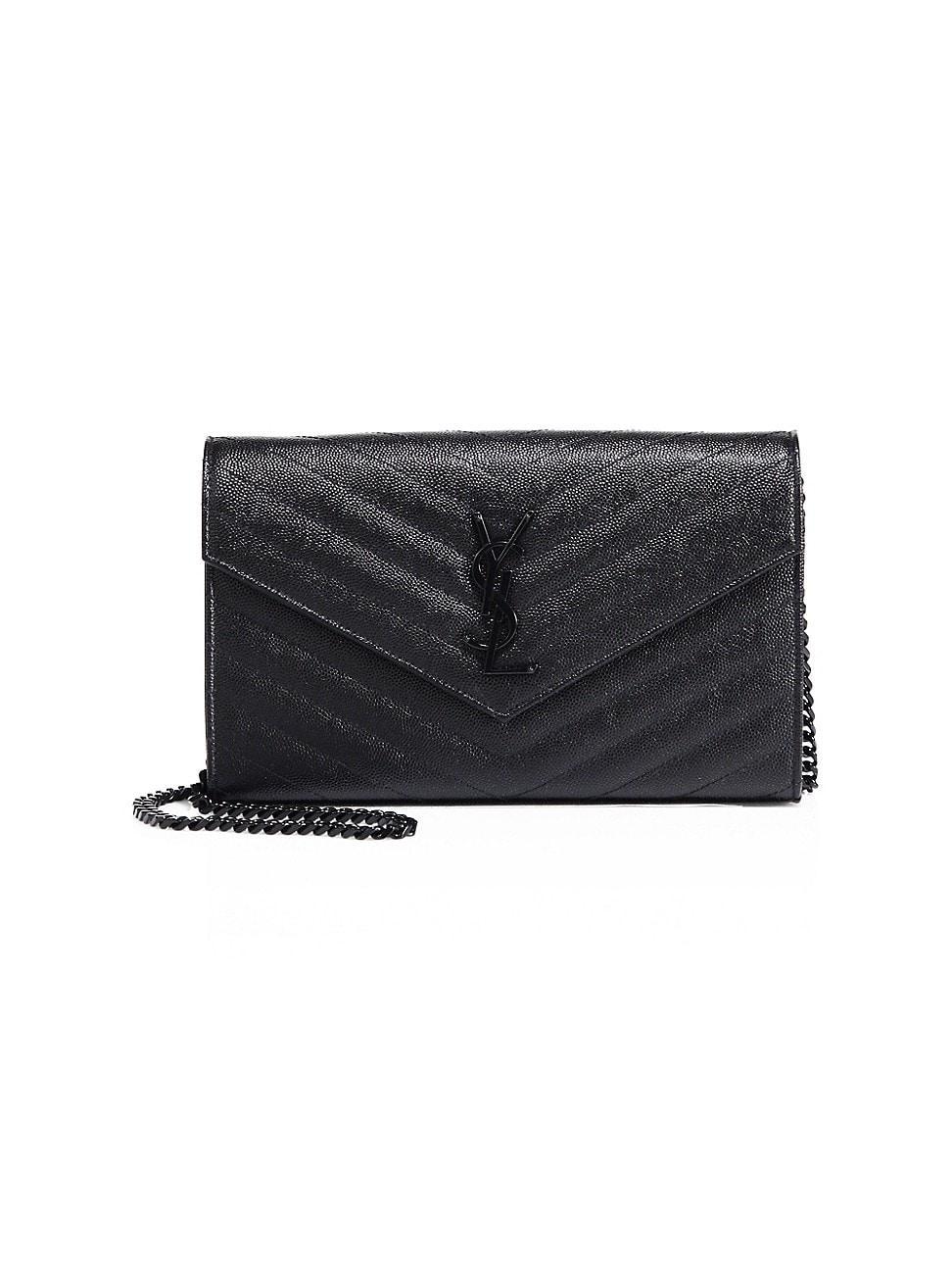 Womens Classic Cassandre Chain Wallet in Grain De Poudre Leather Product Image