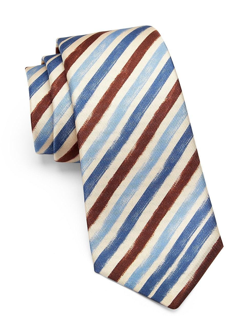 Mens Striped Silk Tie Product Image