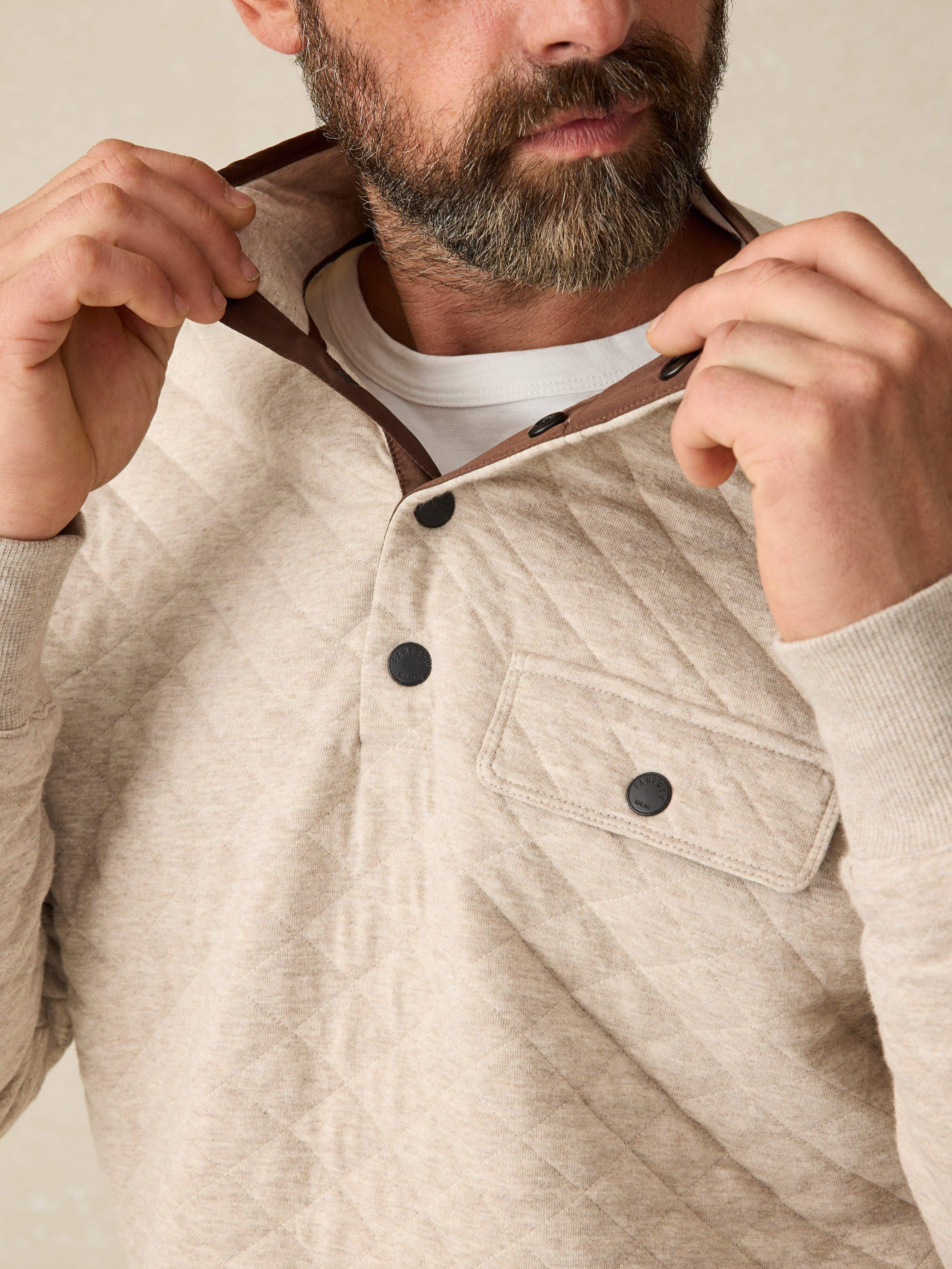 Epic Quilted Fleece Pullover - Oatmeal Melange Male Product Image