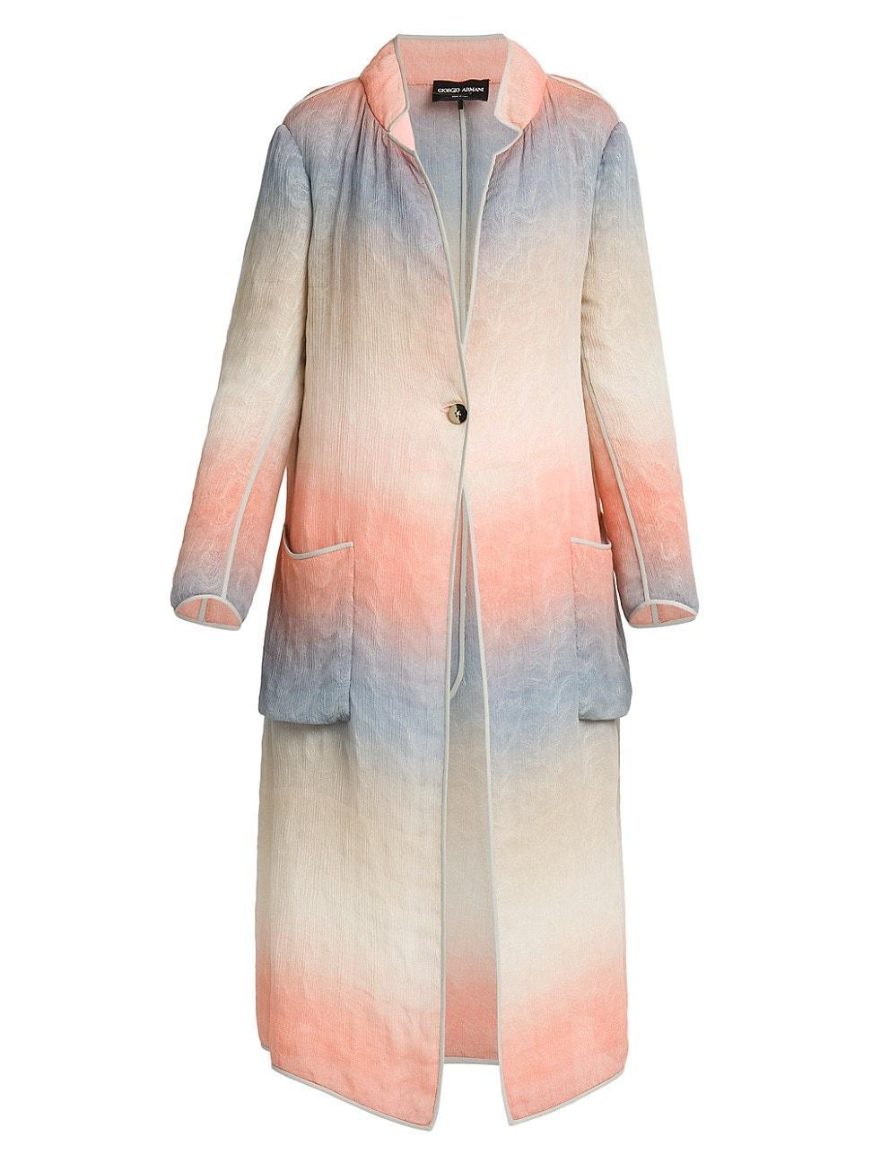 Womens Ombr Silk-Blend Overcoat Product Image