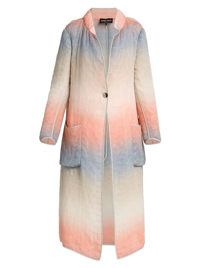 Womens Ombr Silk-Blend Overcoat Product Image