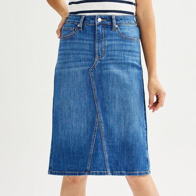 Womens Sonoma Goods For Life Jean Skirt Med Blue Product Image