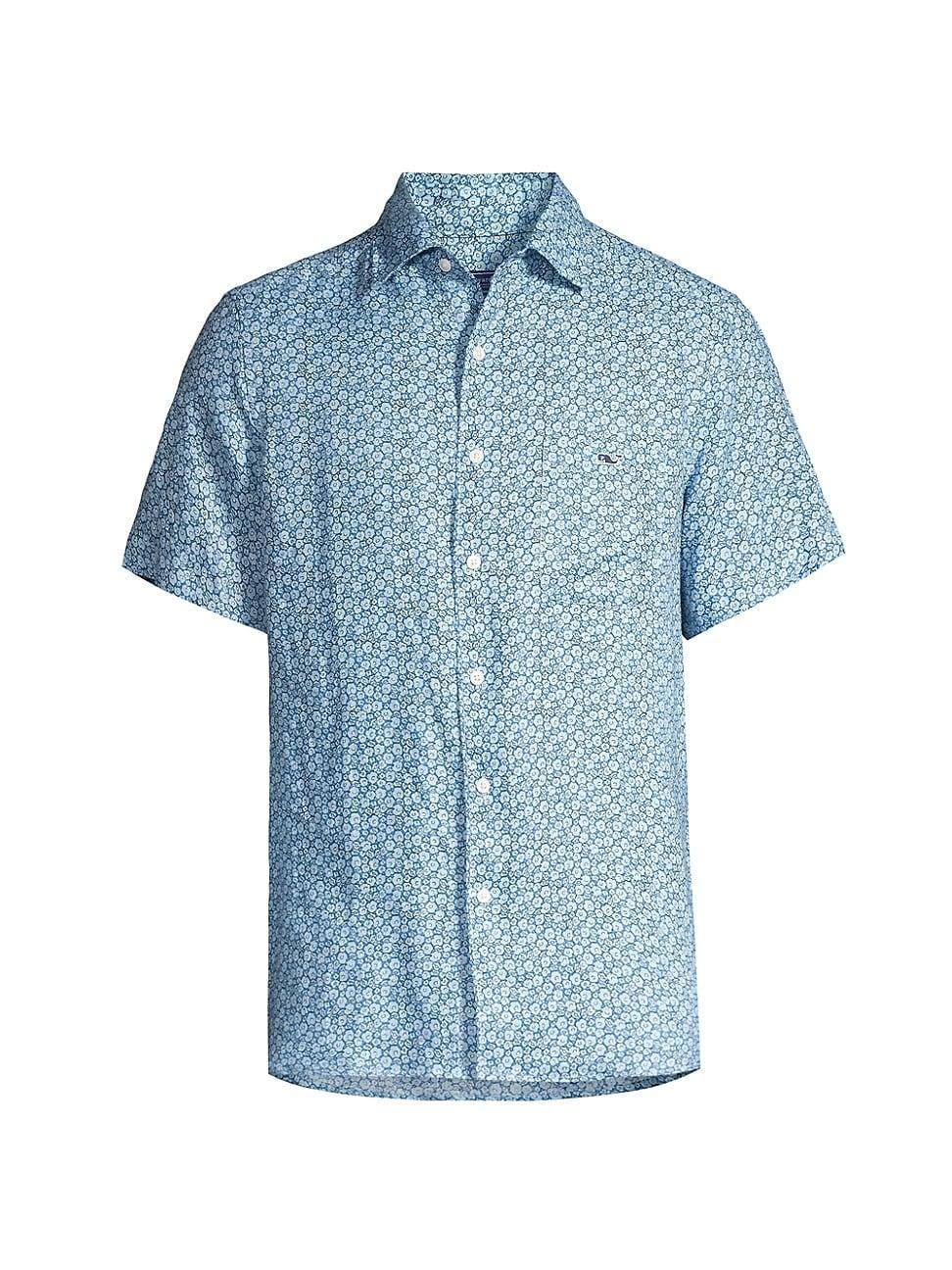 Mens Micro Floral Short-Sleeve Shirt Product Image