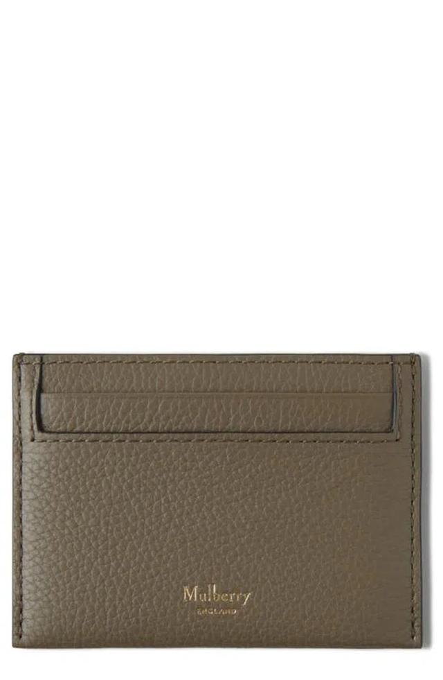 MULBERRY Leather Card Case In Linen Green Product Image