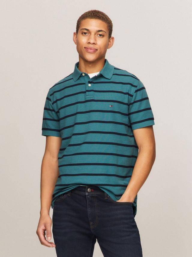 Tommy Hilfiger Men's Regular Fit Stripe Wicking Polo Product Image