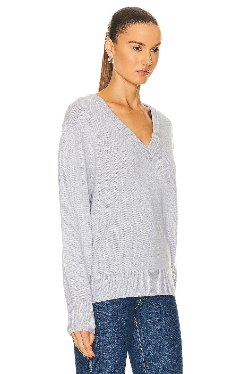 Guest In Residence The V Sweater in Stone - Grey. Size S (also in L, M, XS). Product Image