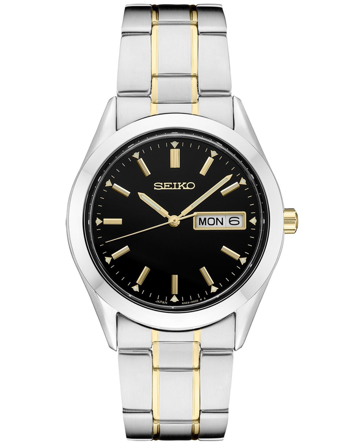 Seiko Mens Essential Two Tone Black Dial Watch - SUR363 Multicolor Product Image