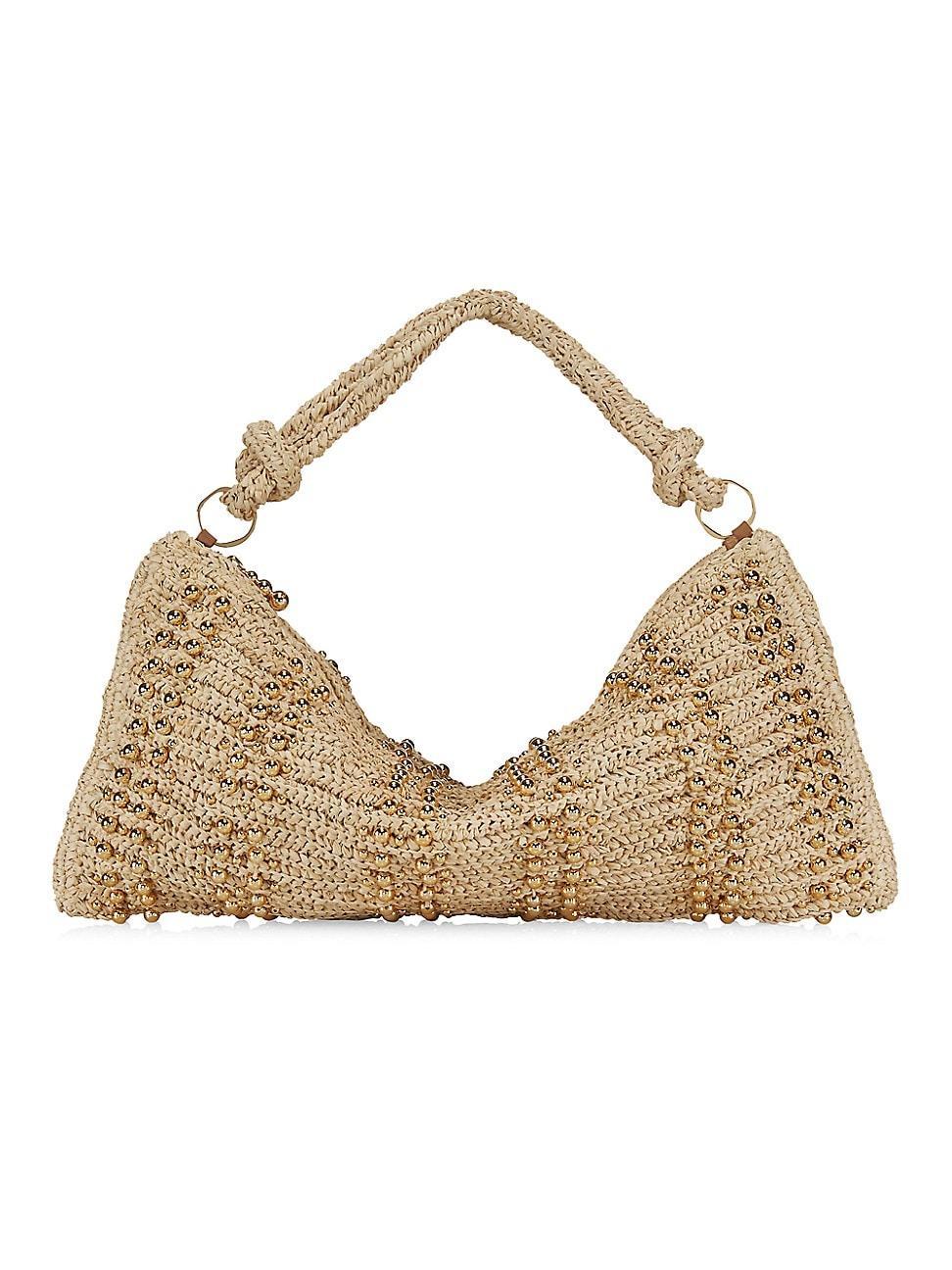 Cult Gaia Hera Extra Large Beaded Raffia Shoulder Bag Product Image