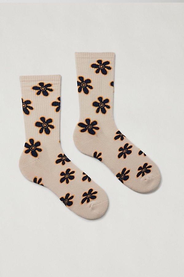 Doodle Flower Crew Sock Mens at Urban Outfitters Product Image