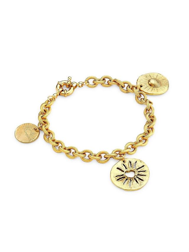 Womens Goldtone Medallion Charm Bracelet Product Image