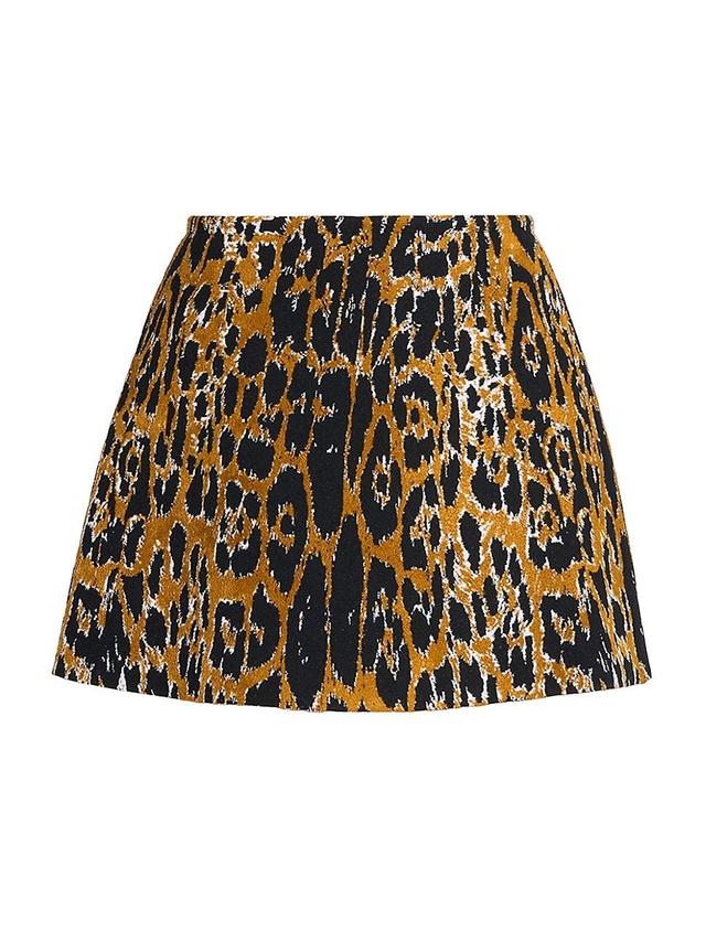 Womens Leopard Jacquard Miniskirt Product Image