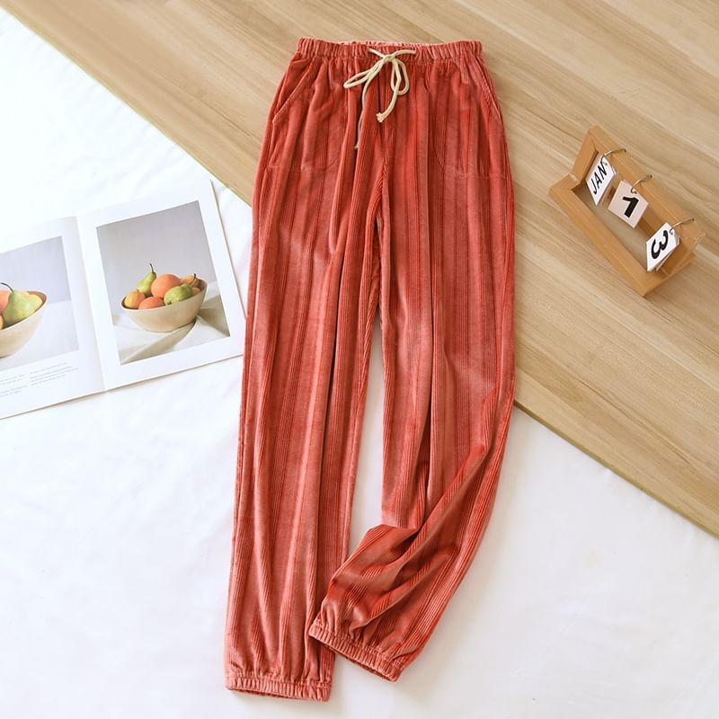 Couple Matching Drawstring Waist Striped Pajama Pants (Various Designs) Product Image