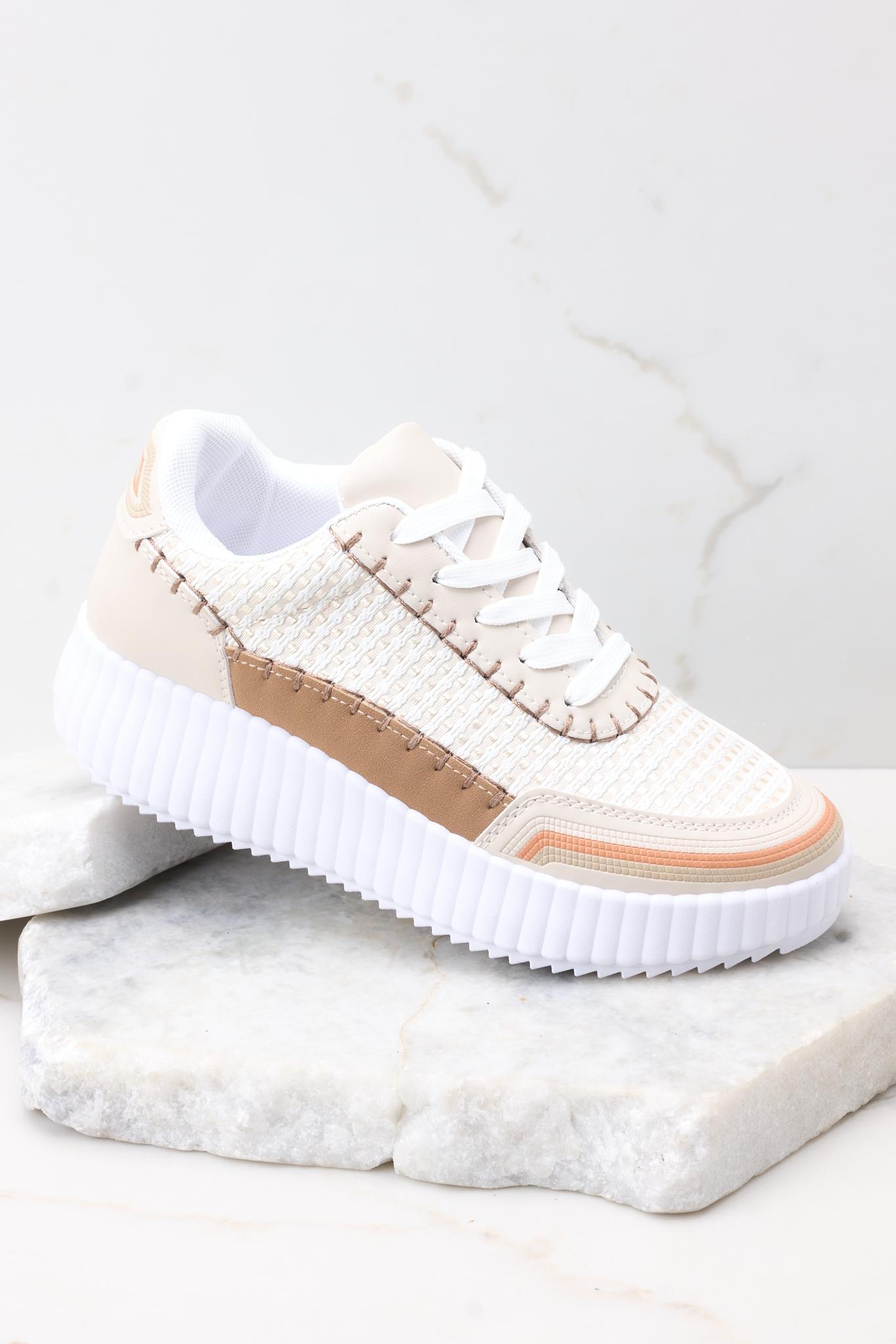 Iconic Steps Beige Platform Sneakers Product Image