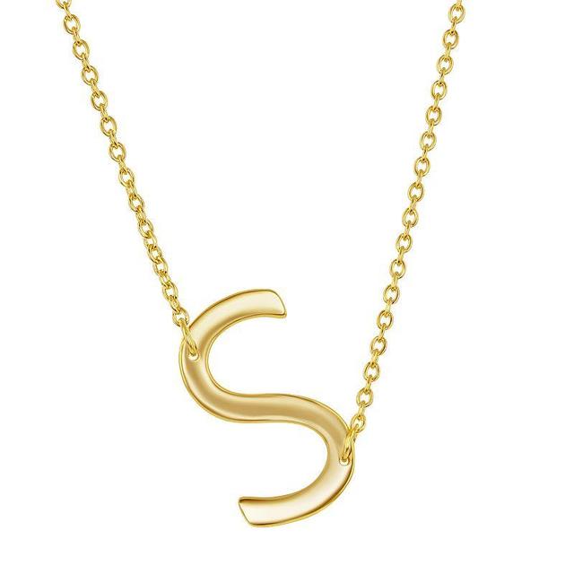 Sterling Silver Sideways Initial Necklace, Womens Gold Tone D Product Image