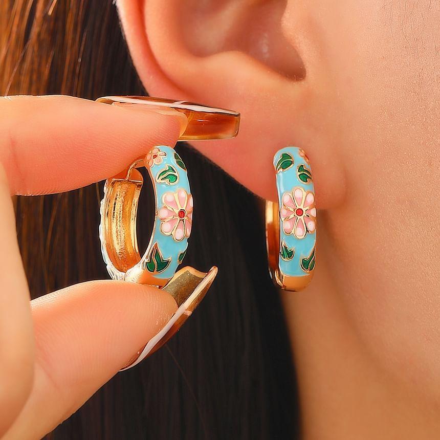 Flower Hoop Earring Product Image