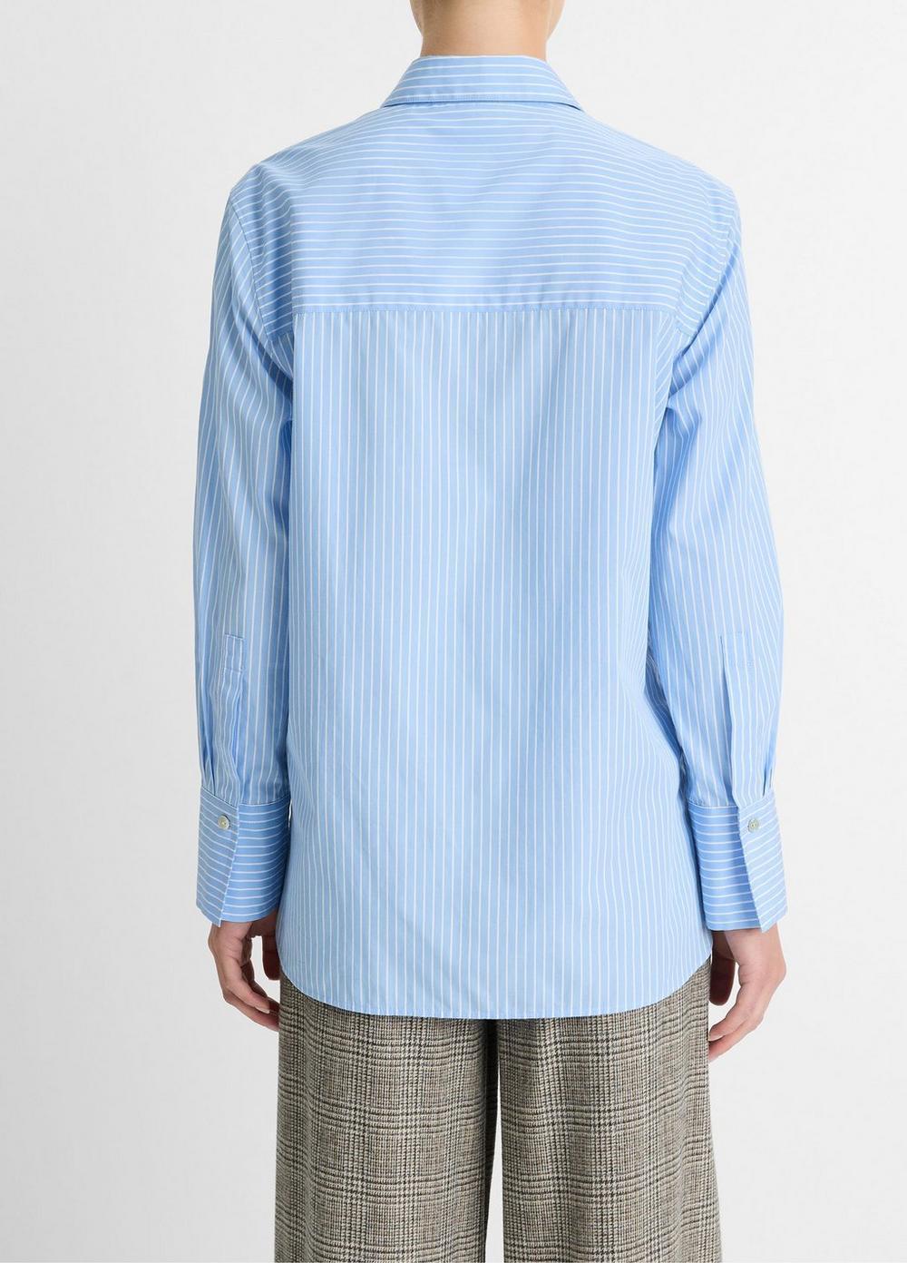 Striped Cotton Relaxed Straight Shirt Product Image