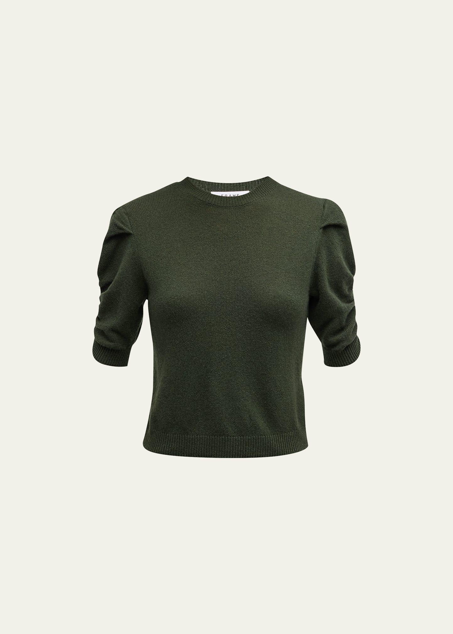 FRAME Ruched Sleeve Recycled Cashmere Blend Sweater Product Image