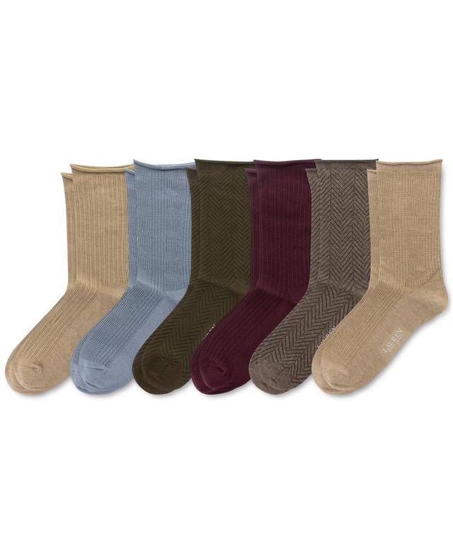 Lauren Ralph Lauren Womens 6-Pk. Glen Plaid Roll-Top Slack Socks Product Image