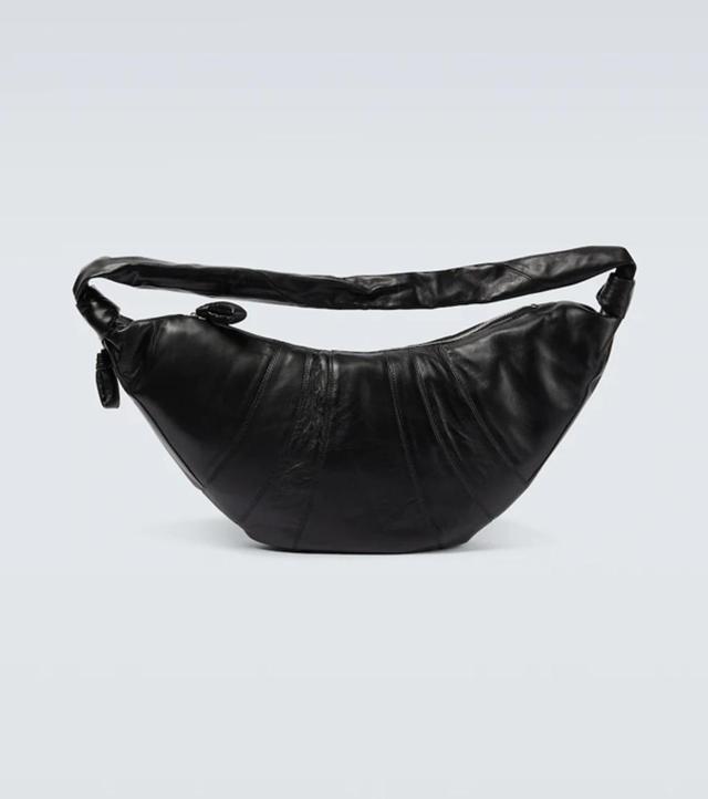 LEMAIRE Croissant Large Leather Shoulder Bag In Black Product Image