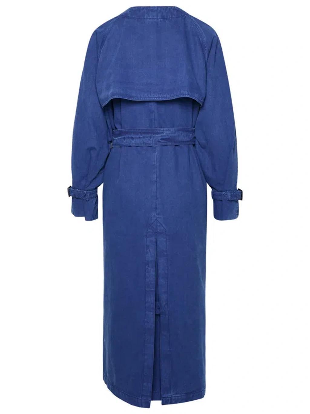 MAX MARA Calao Long Denim Trench Coat In Blue Product Image