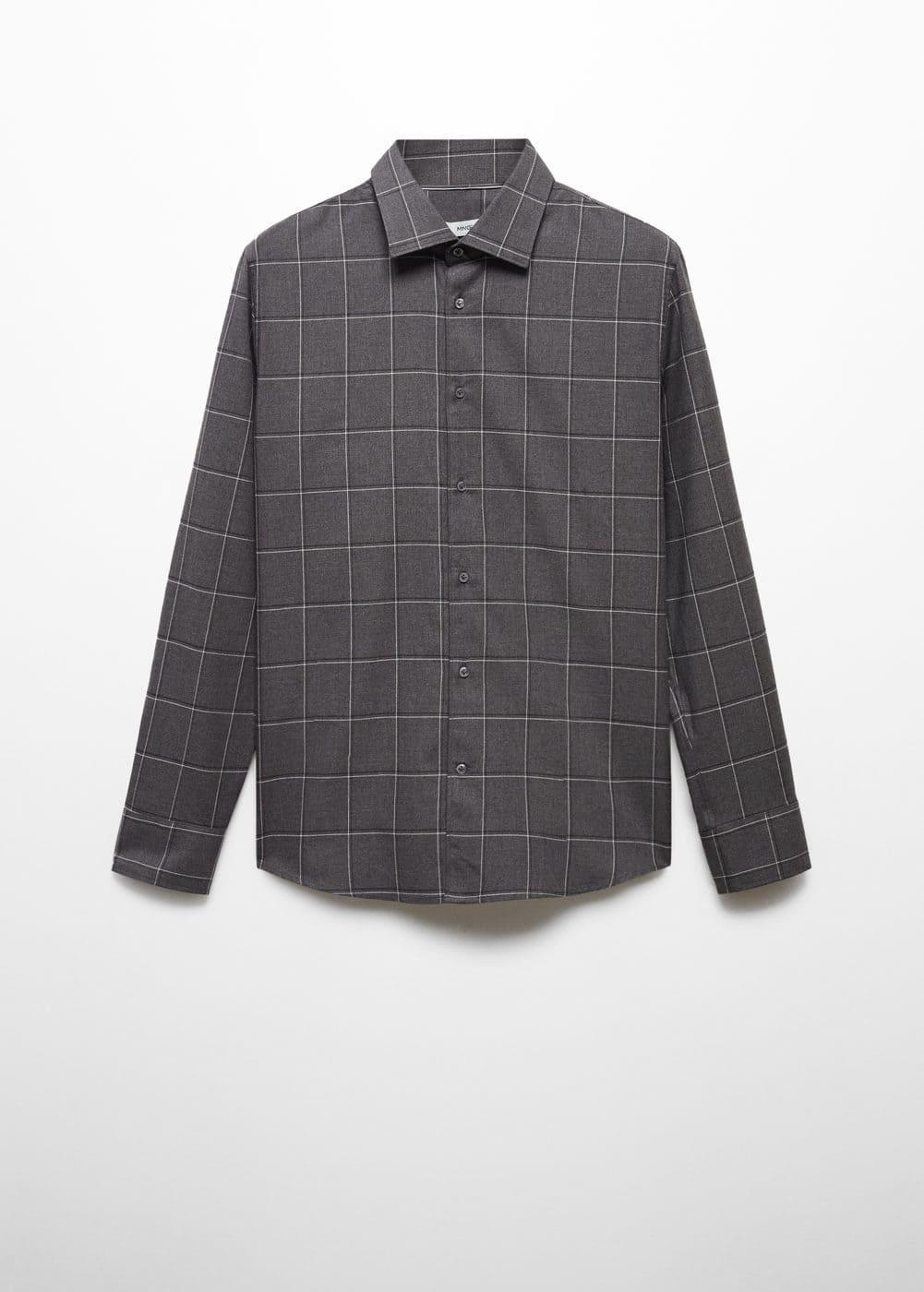 MANGO MAN - Slim-fit windowpane-check shirt greyMen Product Image