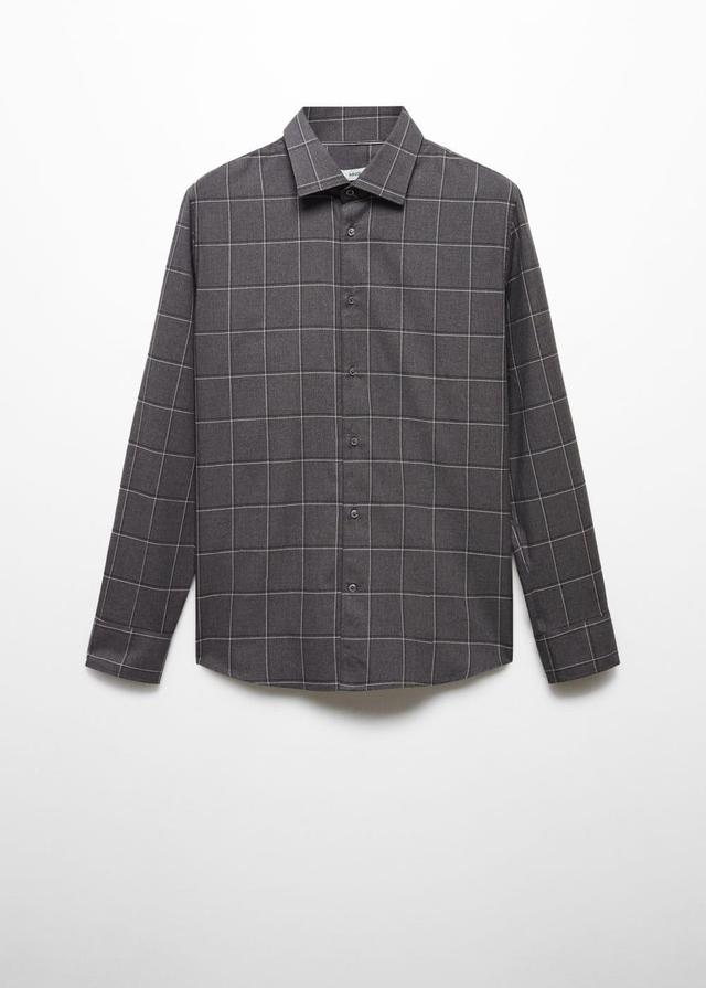 MANGO MAN - Slim-fit windowpane-check shirt greyMen Product Image