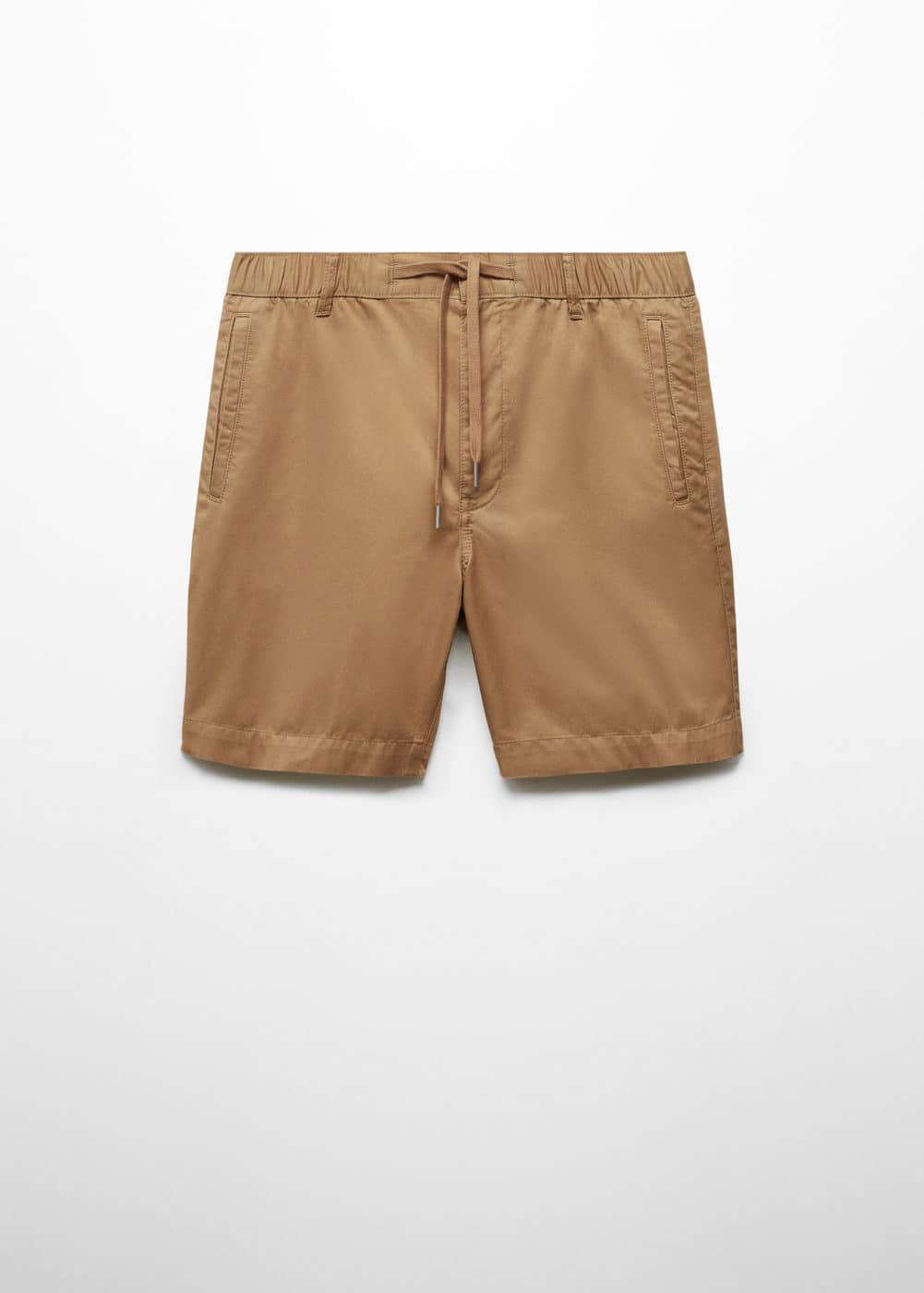 MANGO MAN - 100% cotton drawstring Bermuda shorts beigeMen Product Image