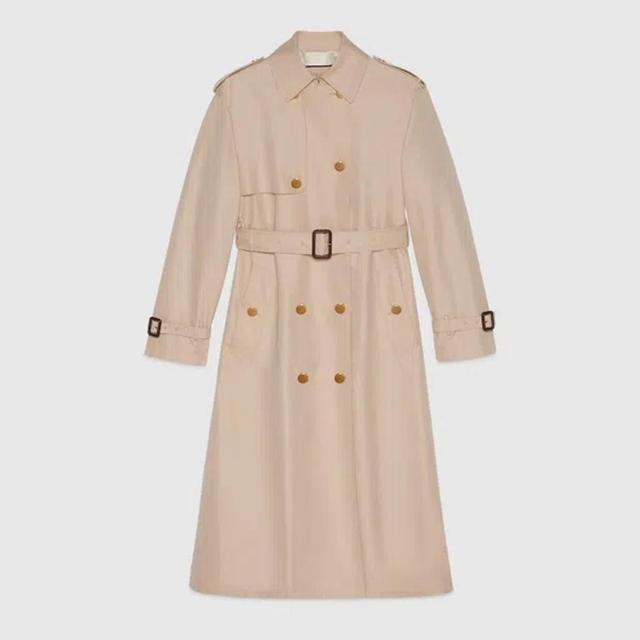 Graphic-print Trench Coat In Brown Product Image