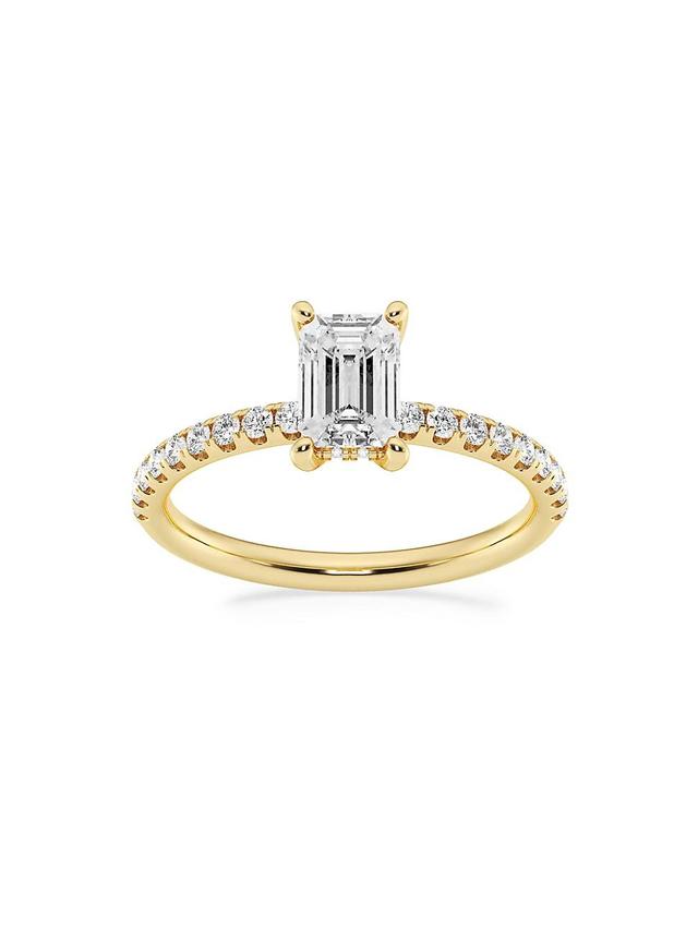 Womens 14K Yellow Gold & Emerald-Cut Lab-Grown Diamond Hidden Halo Ring/0.80-3.41 TCW Product Image