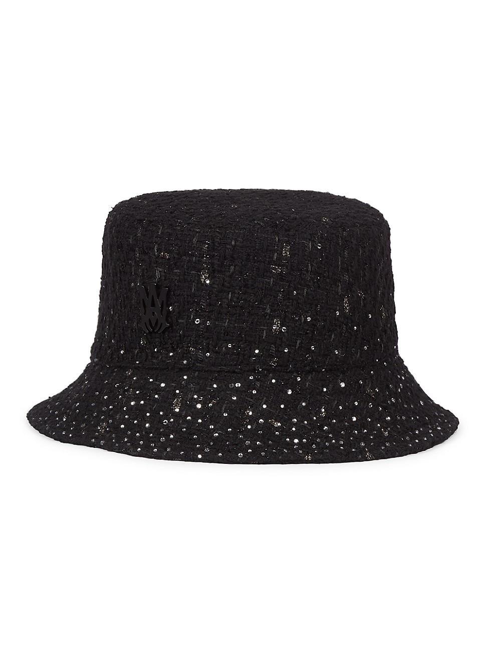 Mens Crystal-Embellished Boucl Bucket Hat Product Image