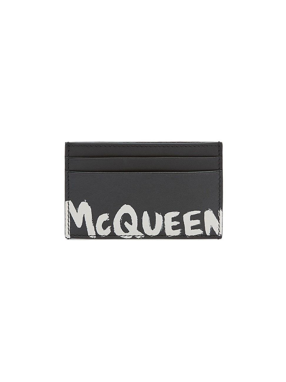 Mens Graffiti Logo Leather Card Wallet Product Image