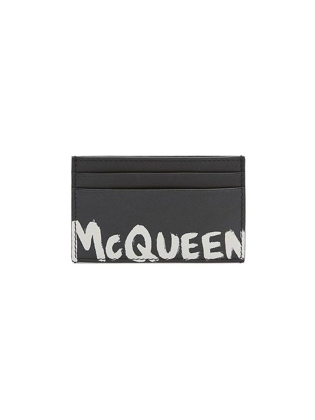 Alexander McQueen Graffiti Logo Leather Card Holder Product Image