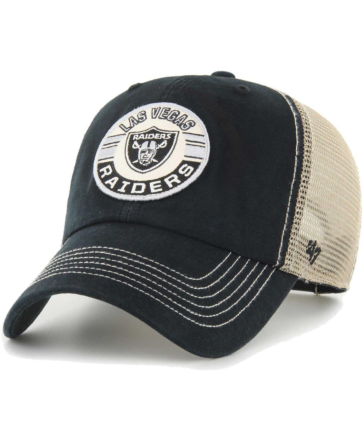 Mens 47 Black/Natural Las Vegas Raiders Notch Trucker Clean Up Adjustable Hat Product Image