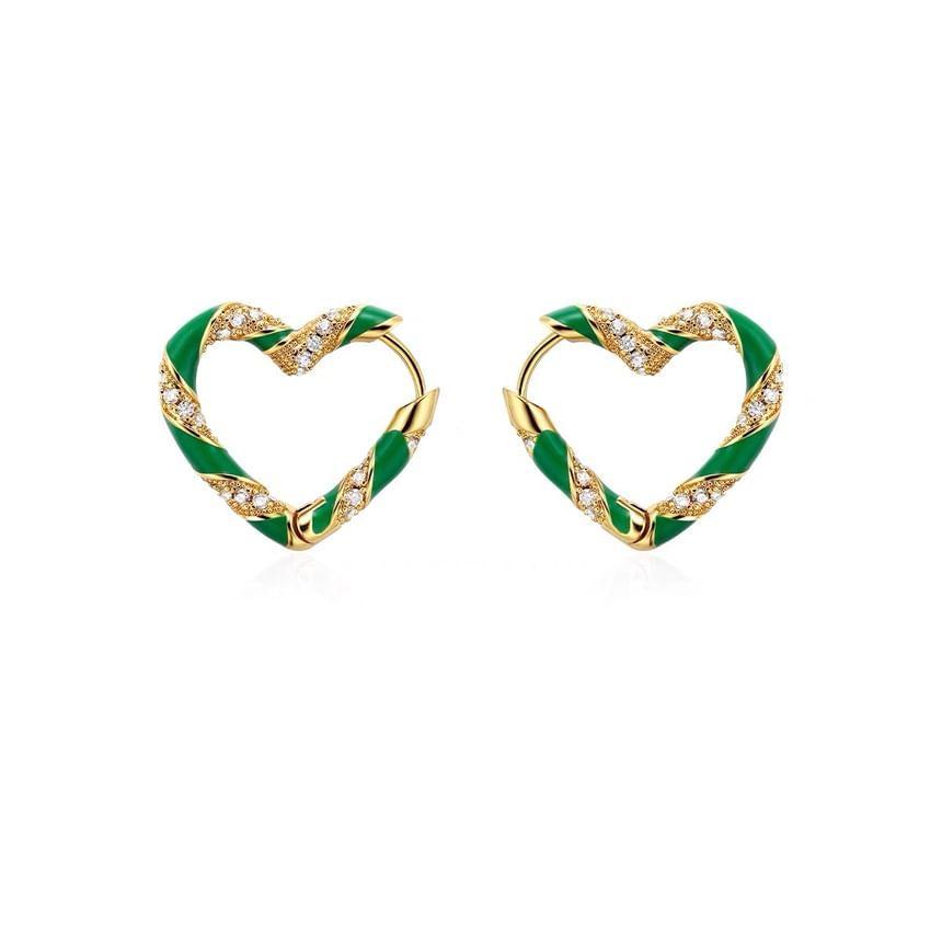 Heart Rhinestone Hoop Earring Product Image