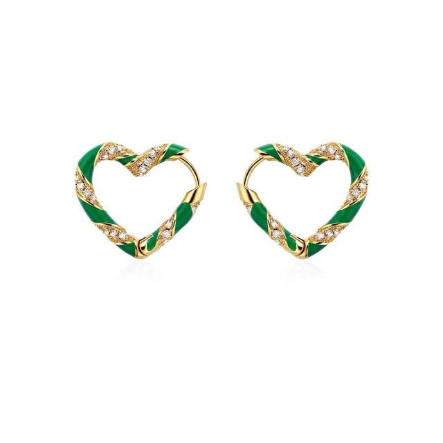 Heart Rhinestone Hoop Earring Product Image