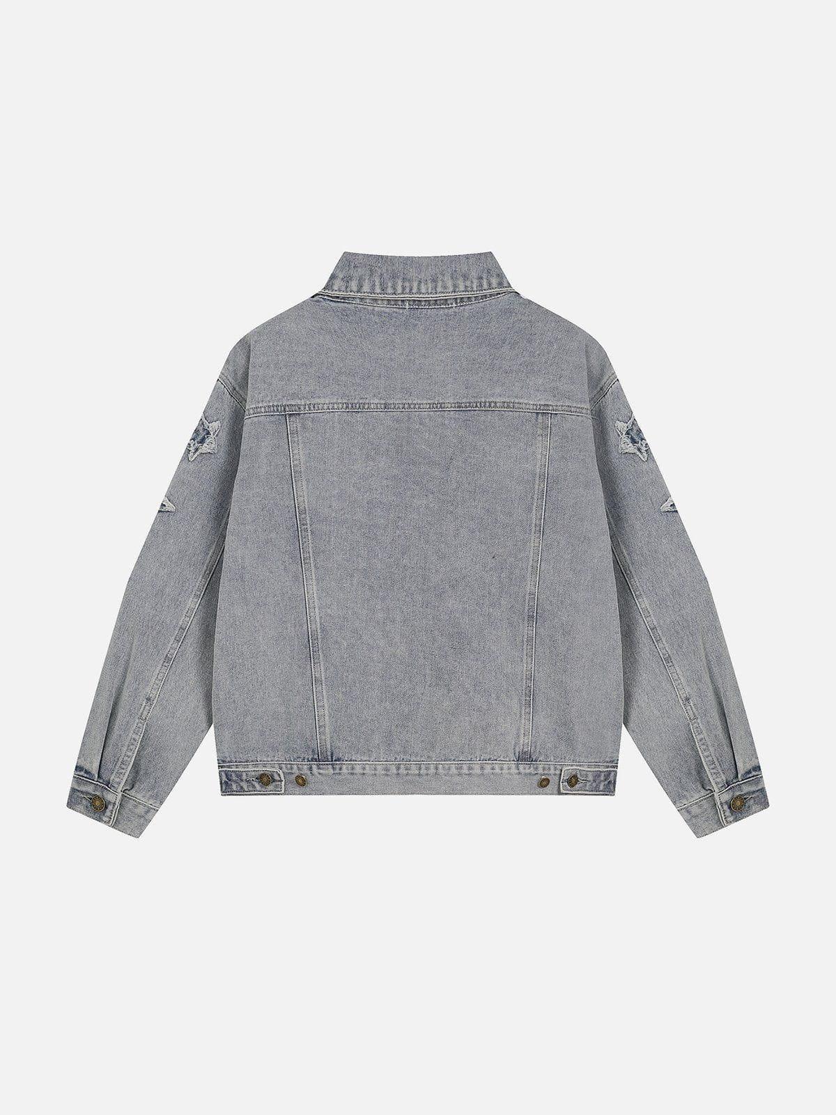 Aelfric Eden Fringe Star Washed Denim Jacket Product Image