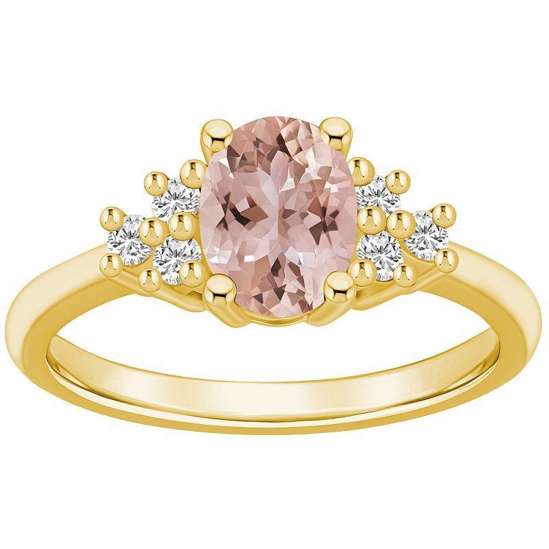 Alyson Layne 14k Gold Oval Morganite & 1/5 Carat T.W. Diamond Ring, Womens Product Image