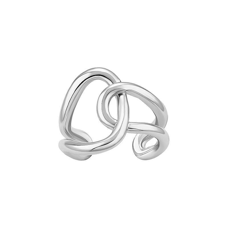 Emberly Polished Interlink Ring, Womens, Gray Product Image