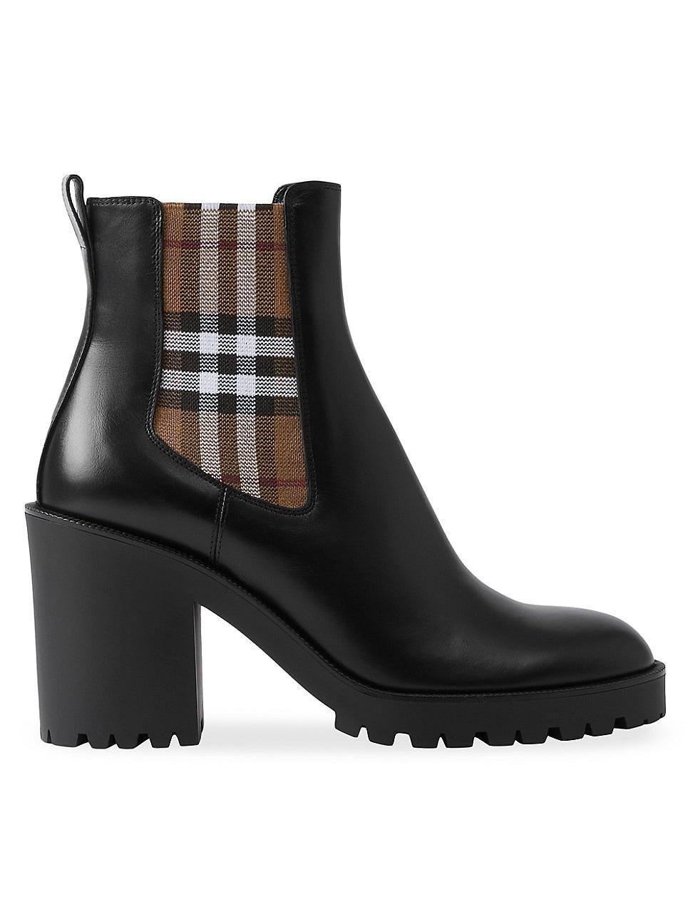 burberry Allostock Check Block Heel Chelsea Boot Product Image