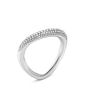 Georg Jensen Sterling Silver Offspring Diamond Pave Wavy Ring Product Image