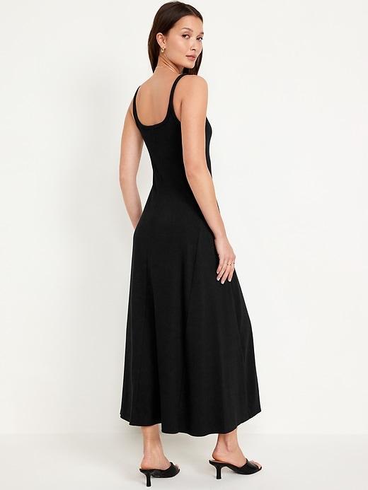 Fit & Flare Rib-Knit Maxi Dress Product Image