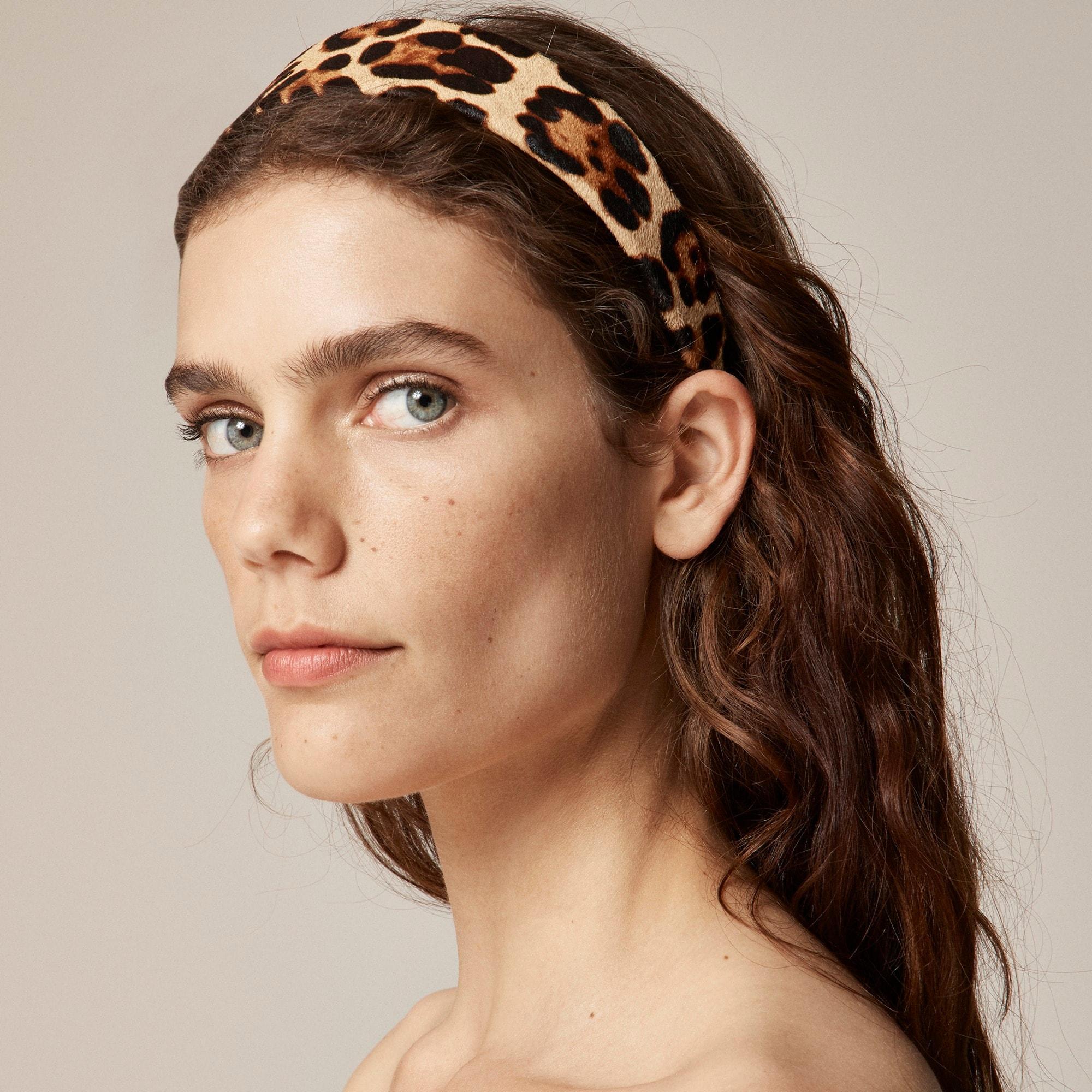 Leopard-print calf hair headband Product Image