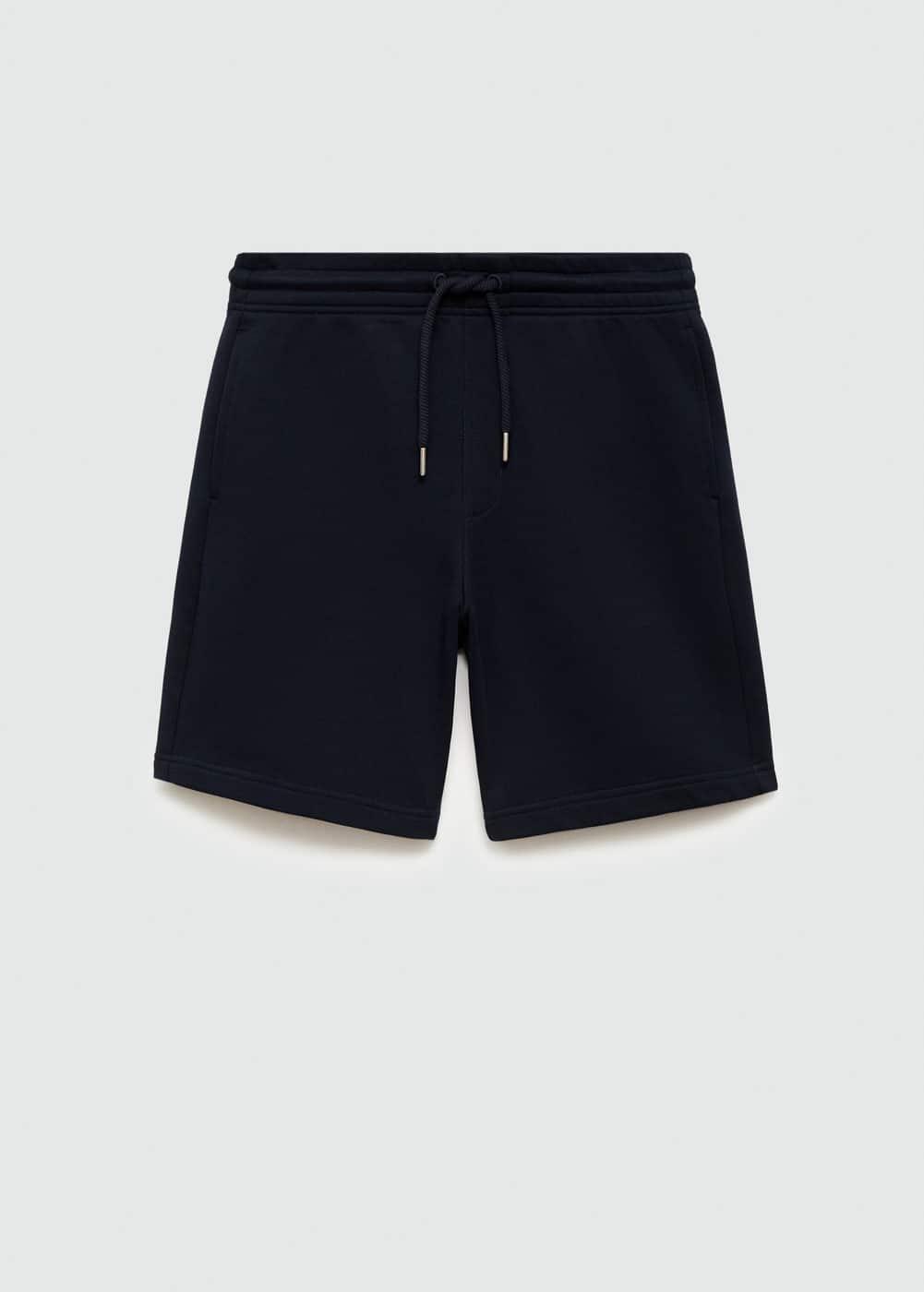 MANGO MAN - Jogger cotton Bermuda shorts dark navyMen Product Image