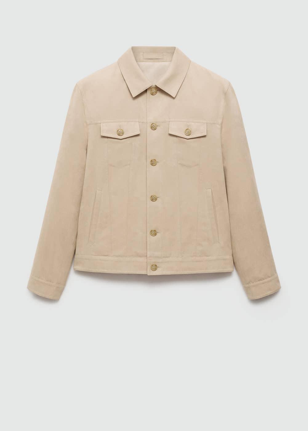 MANGO MAN - Suede-effect jacket with pockets beigeMen Product Image