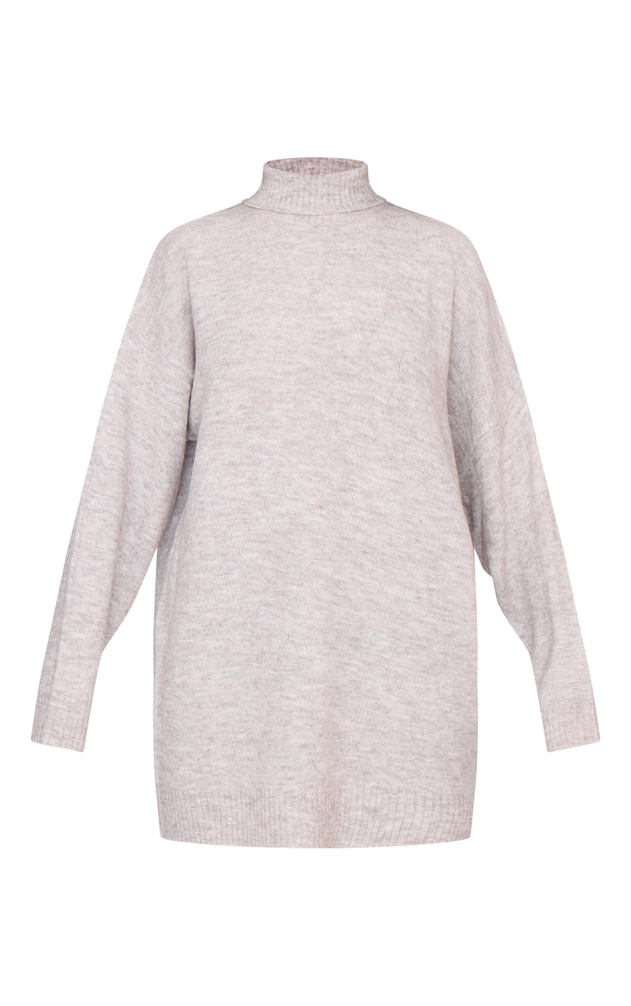 Stone Knitted Slouchy Sweater Dress Product Image