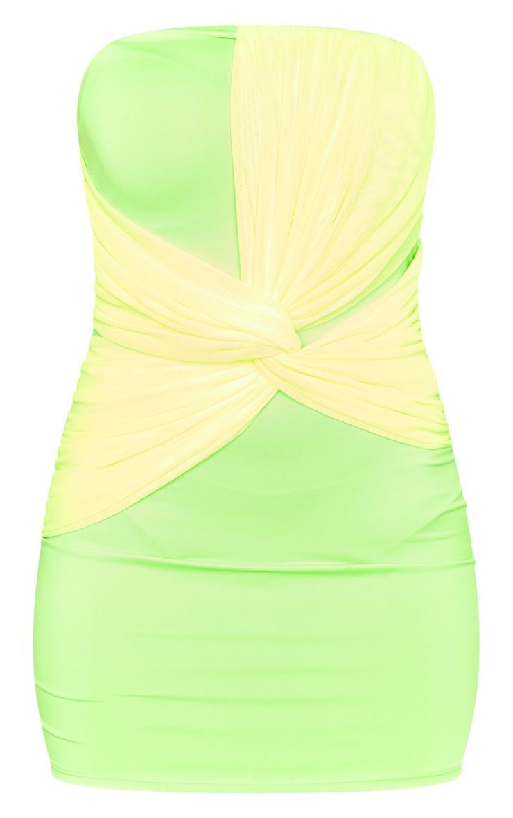 Green Bandeau Knot Detail Bodycon Dress Product Image