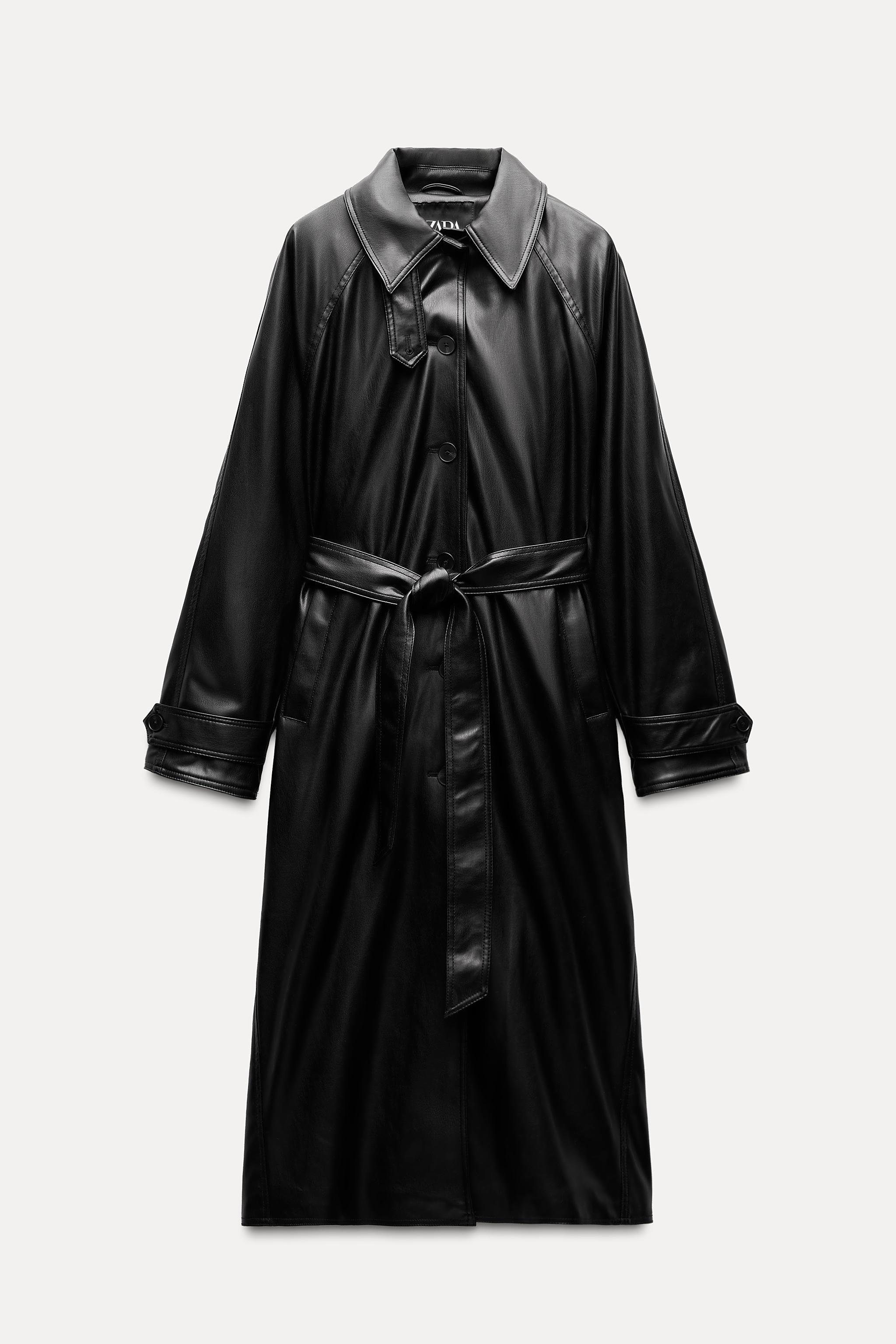 FAUX LEATHER TRENCH COAT Product Image