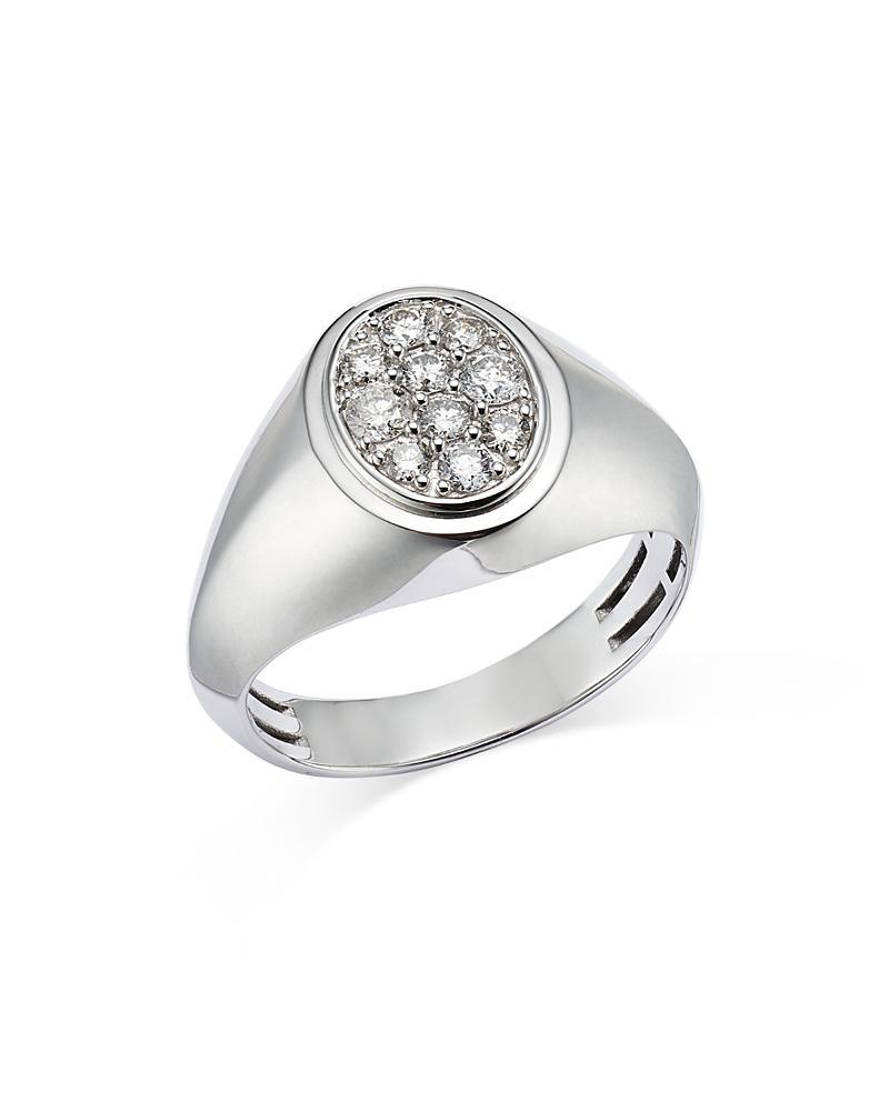 Bloomingdales Fine Collection Mens Diamond Cluster Ring in 14K White Gold, 0.50 ct. t. w. - Exclusive Product Image