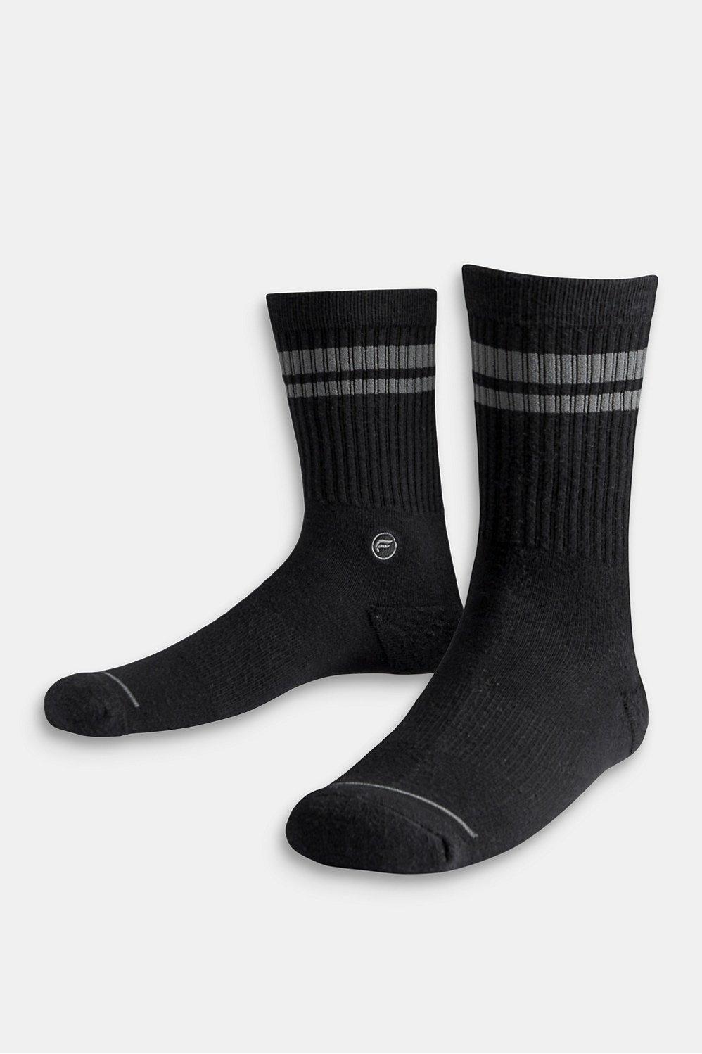 Fabletics Men The Crew Sock male Black Grey Stripe Size L/Xl Product Image