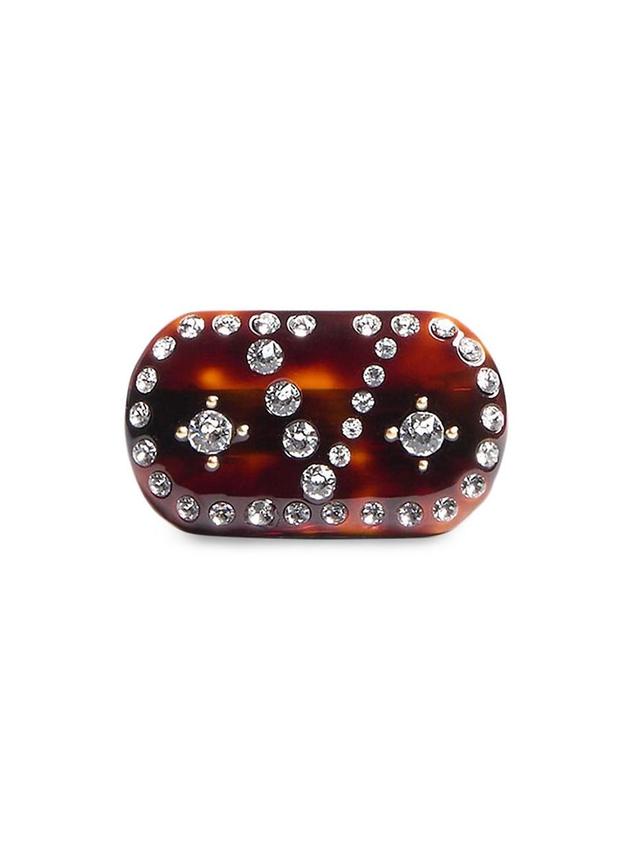 Womens VLogo Signature Hair Clip in Resin, Metal and Crystals Product Image